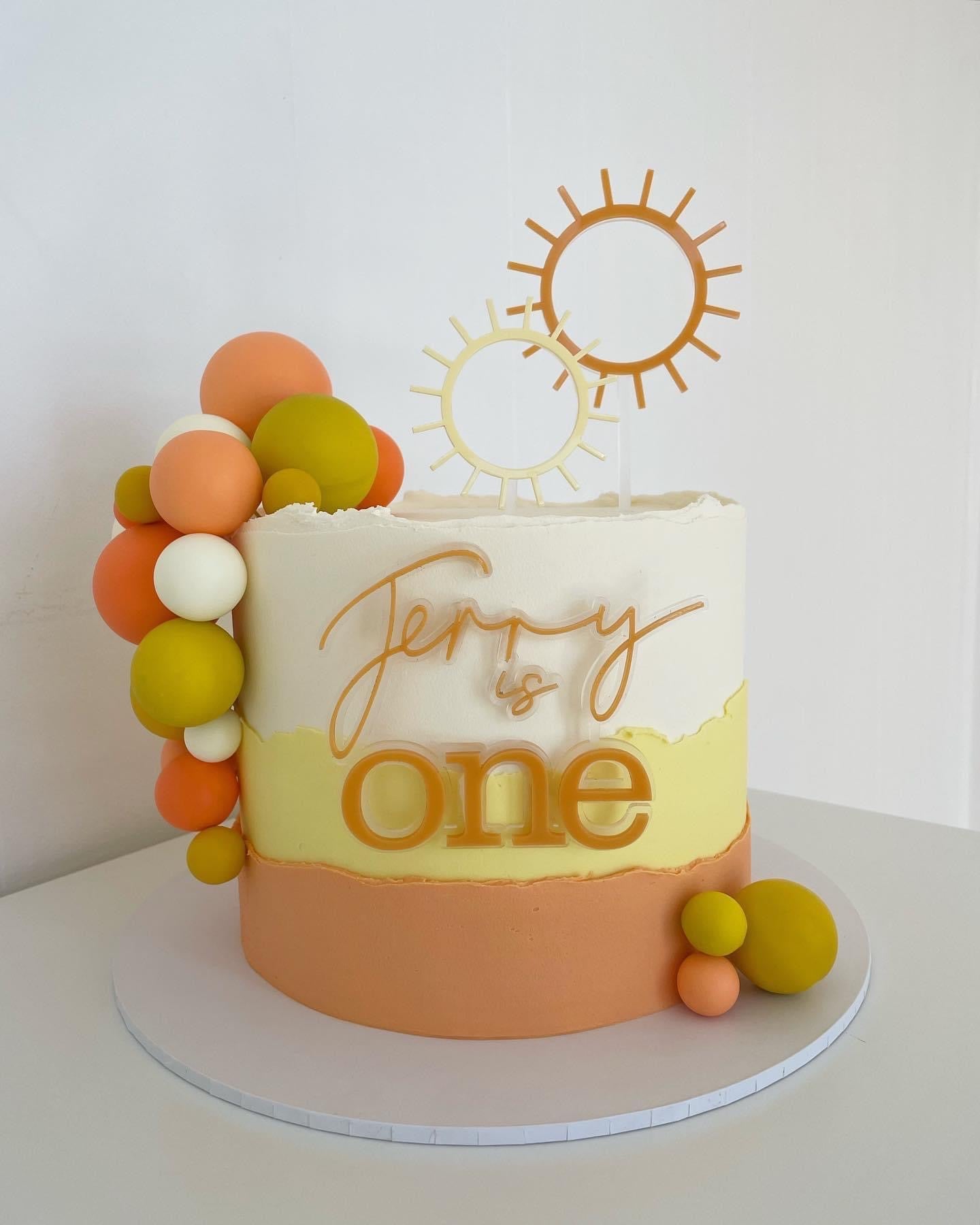 first birthday cake topper personalised with name and age
