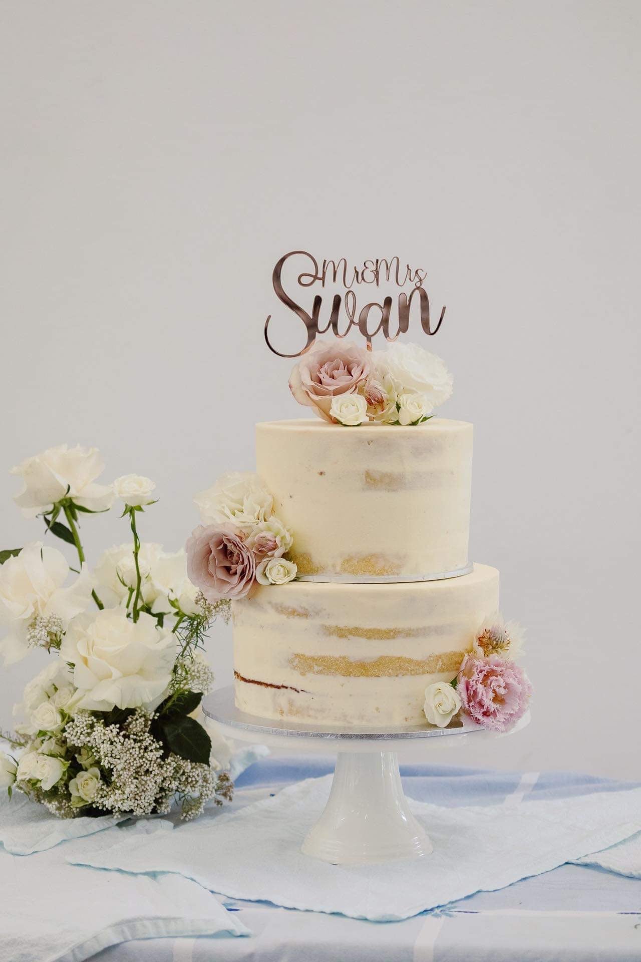 elegant wedding cake topper