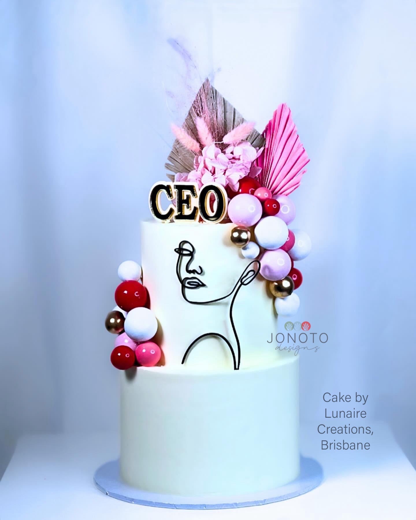 custom abstract face cake topper for unique cakes