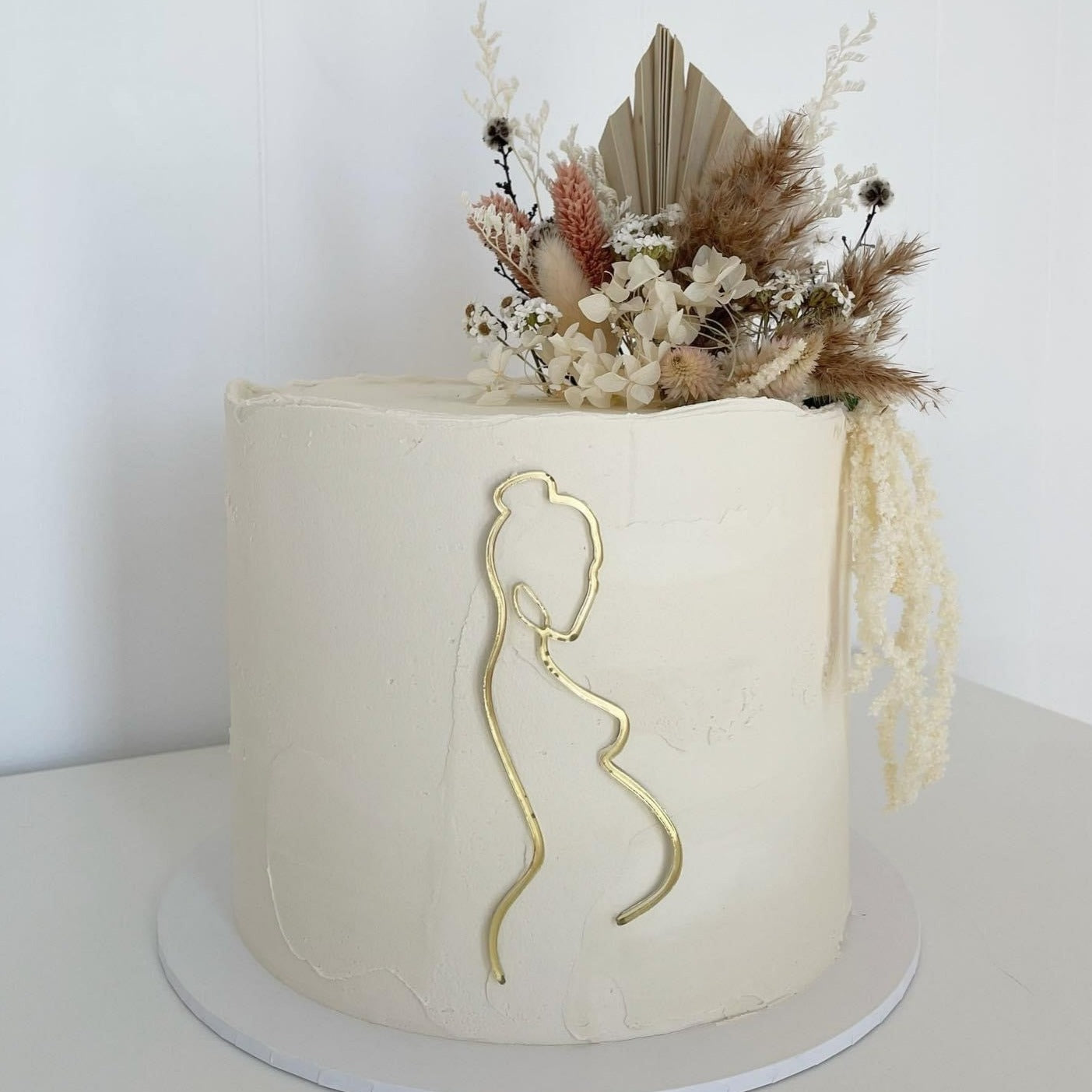 Baby shower cake topper in gold mirror acrylic
