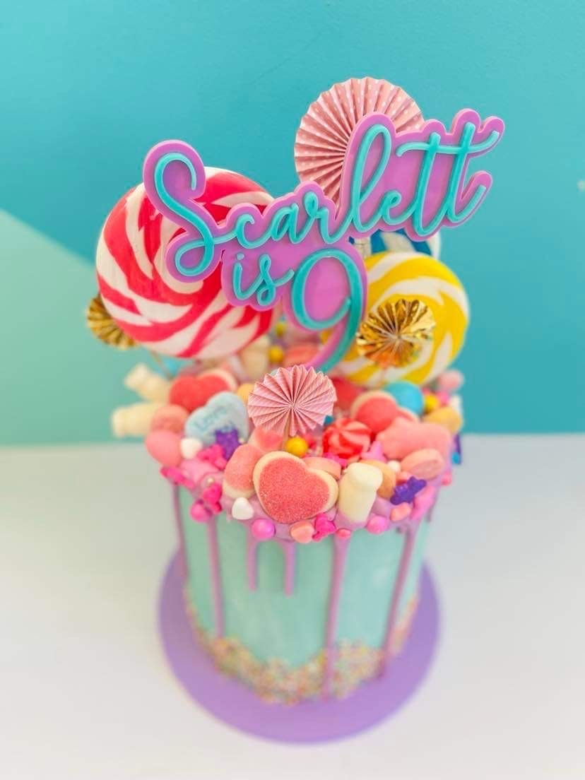 Cake Topper | Name & Age | Double Layered