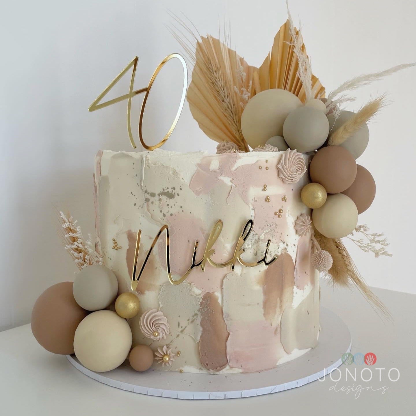 custom name cake topper with elegant script