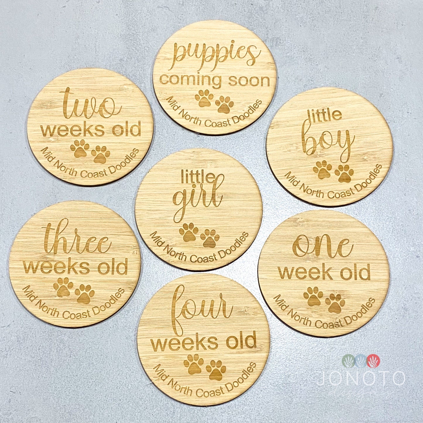 Puppy Milestone Discs | Dog Breeder Design