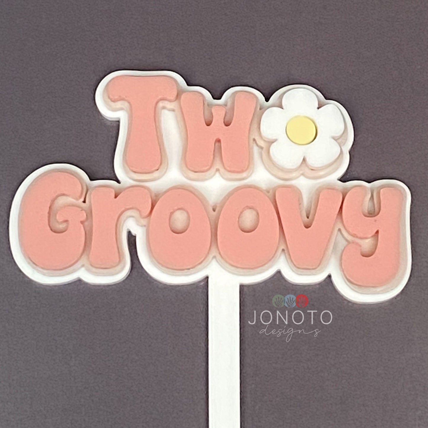 Cake Topper | Two Groovy | Triple layer topper