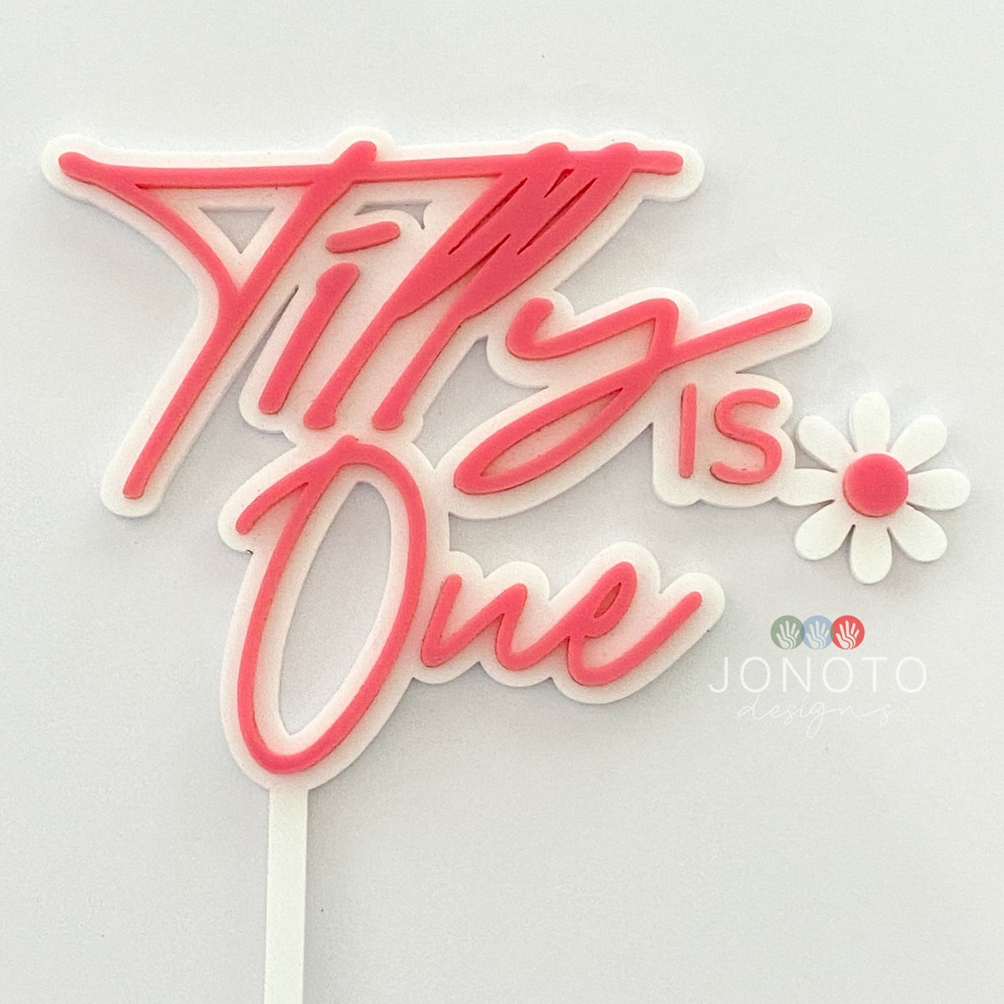 daisy themed first birthday cake topper
