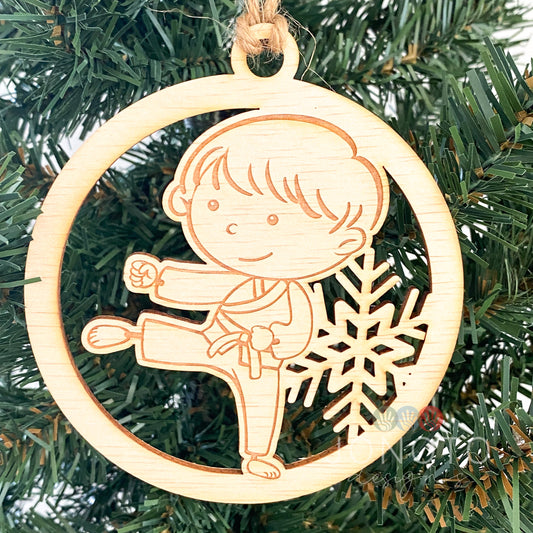 Karate Snowflake Christmas Ornament