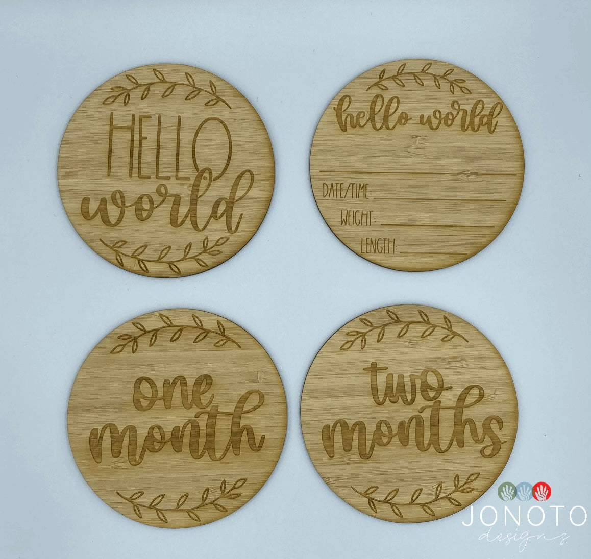 Baby Milestone Disc Set  | Leaf Design
