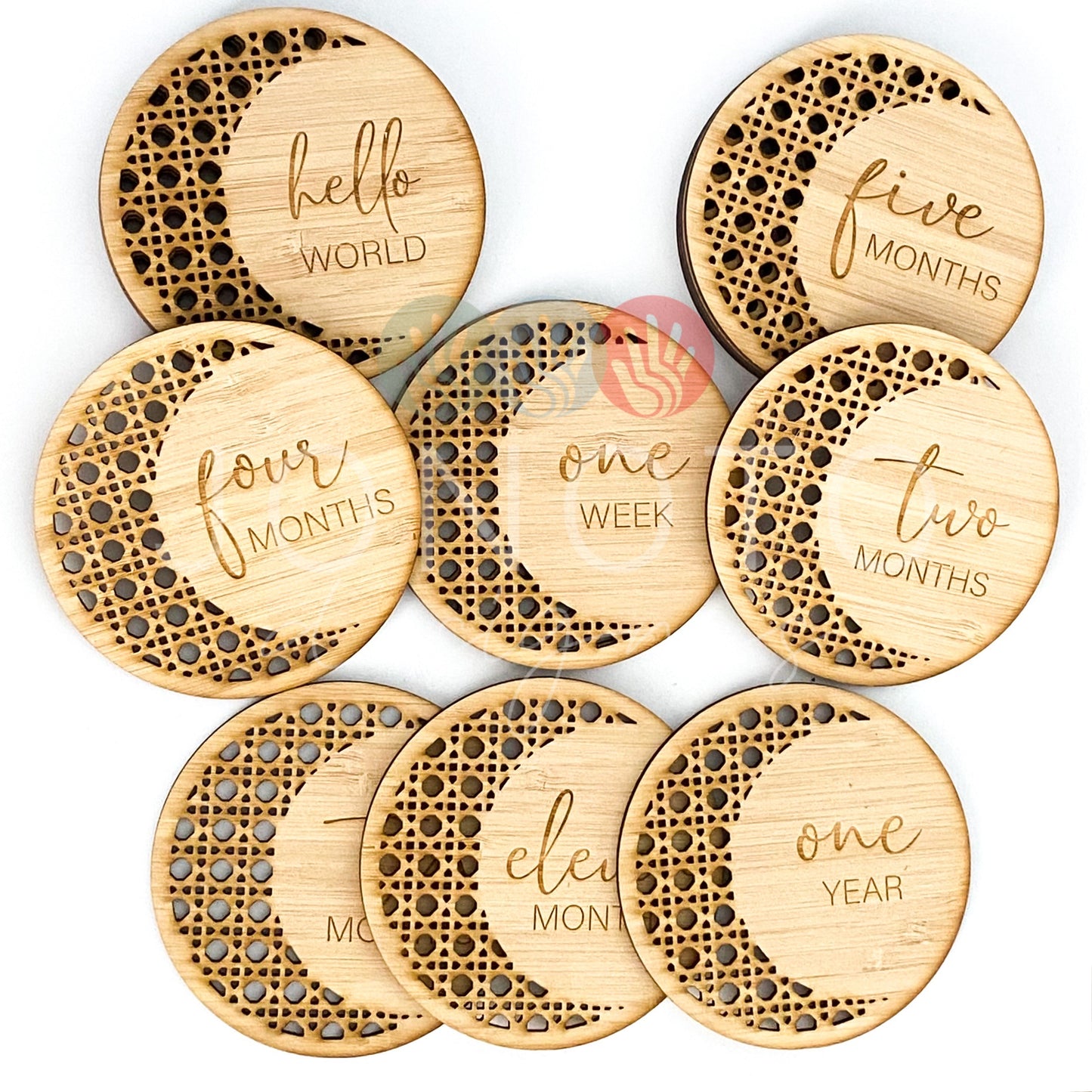 Baby Milestone Disc Set  | Rattan Moon