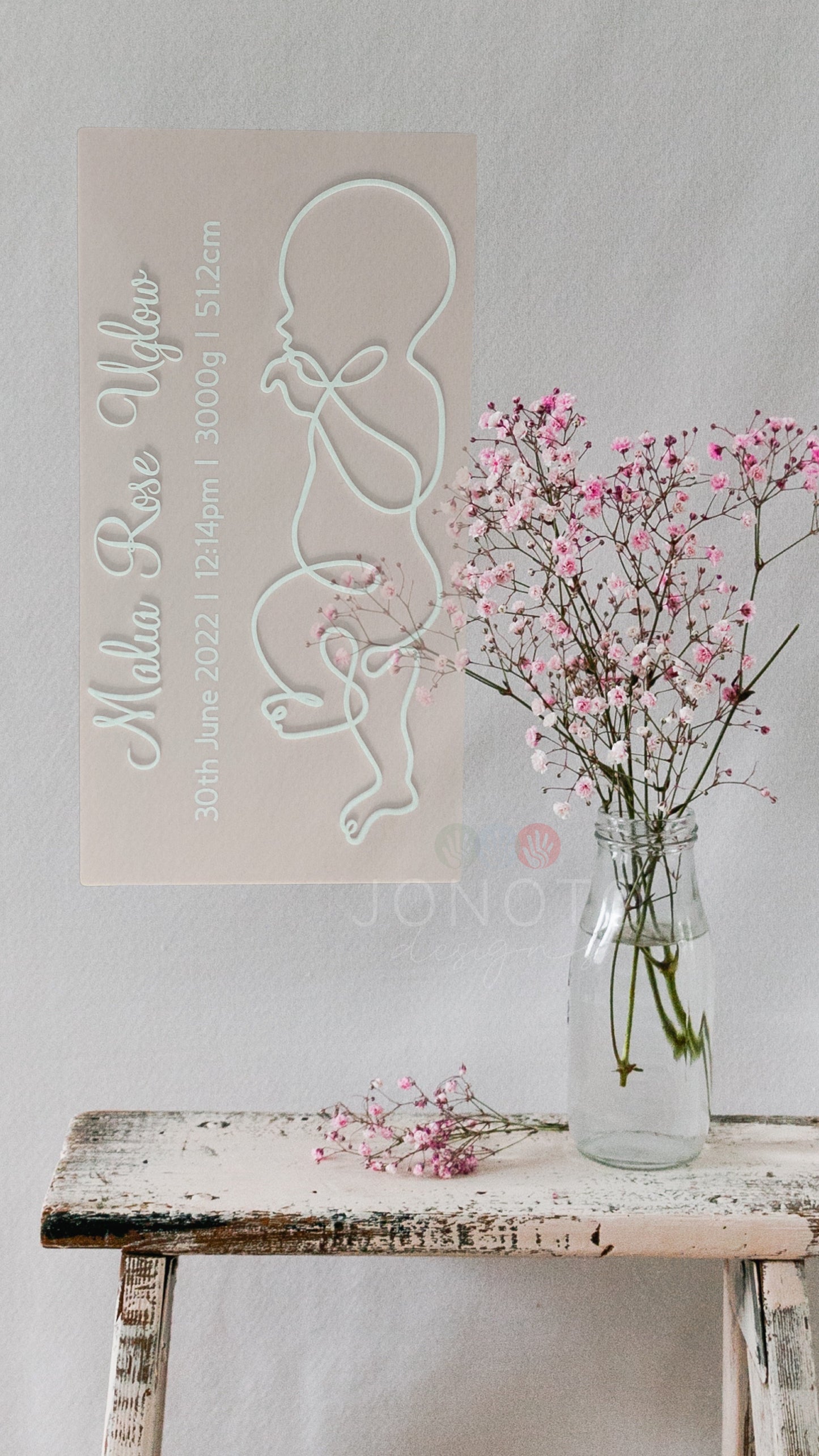 Personalised Birth Plaque  |  1:1 Scale
