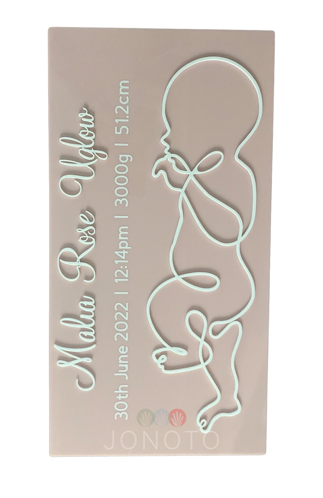 Personalised Birth Plaque  |  1:1 Scale
