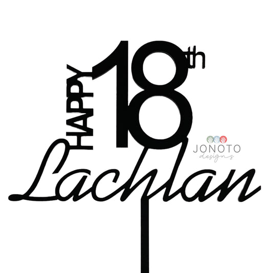 Cake Topper | HAPPY Large Age & Name