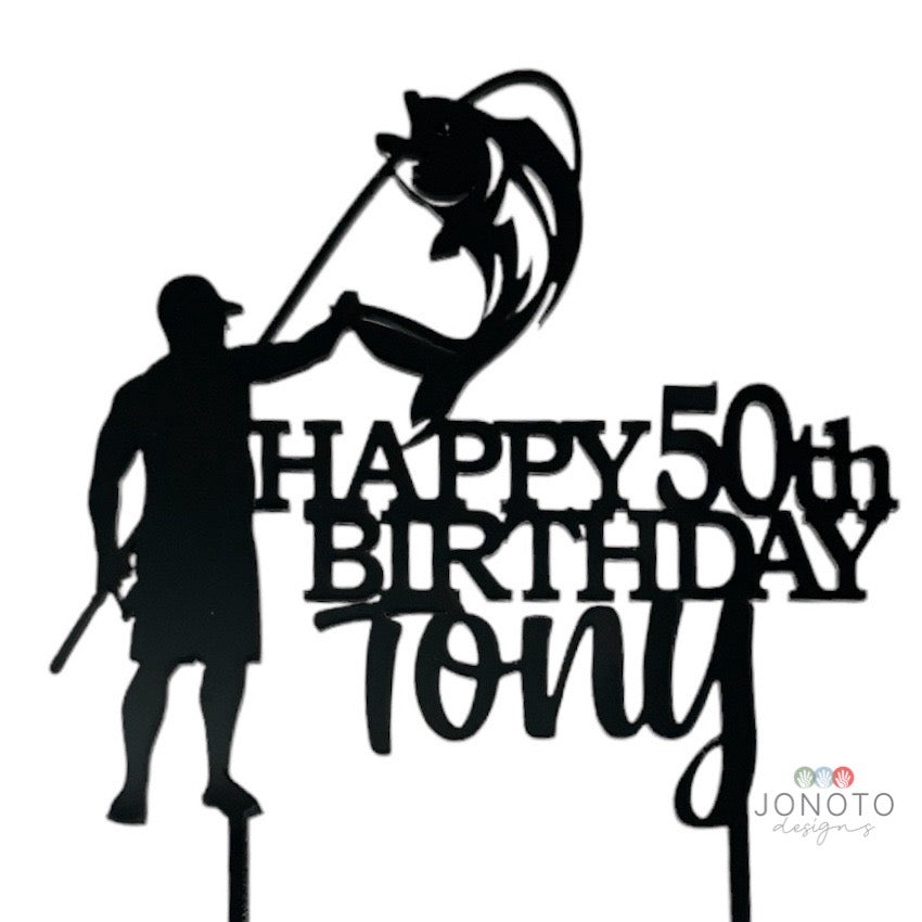 Cake Topper | Fisherman Birthday