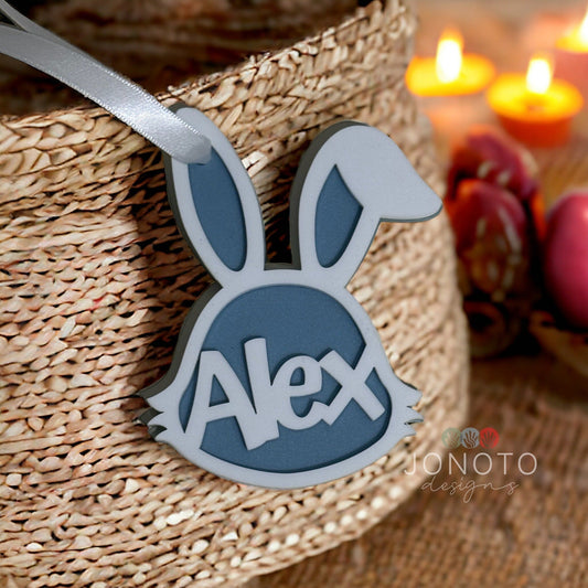 Personalised Easter Name Tag | Furry Bunny