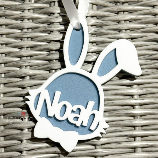 Personalised Easter Name Tag | Bunny Bowtie