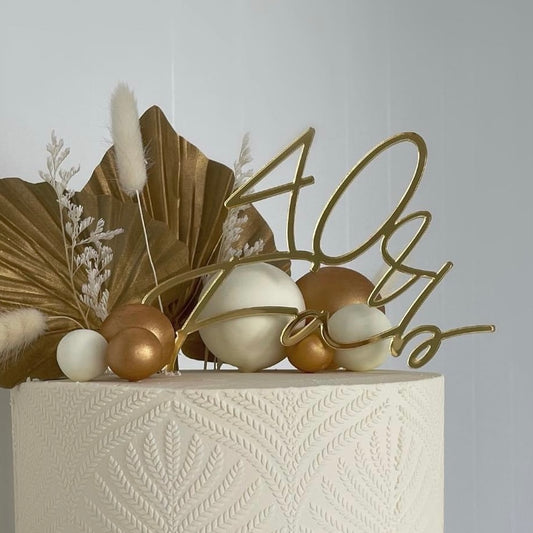 elegant 40 and fabulous cake topper for milestone birthday