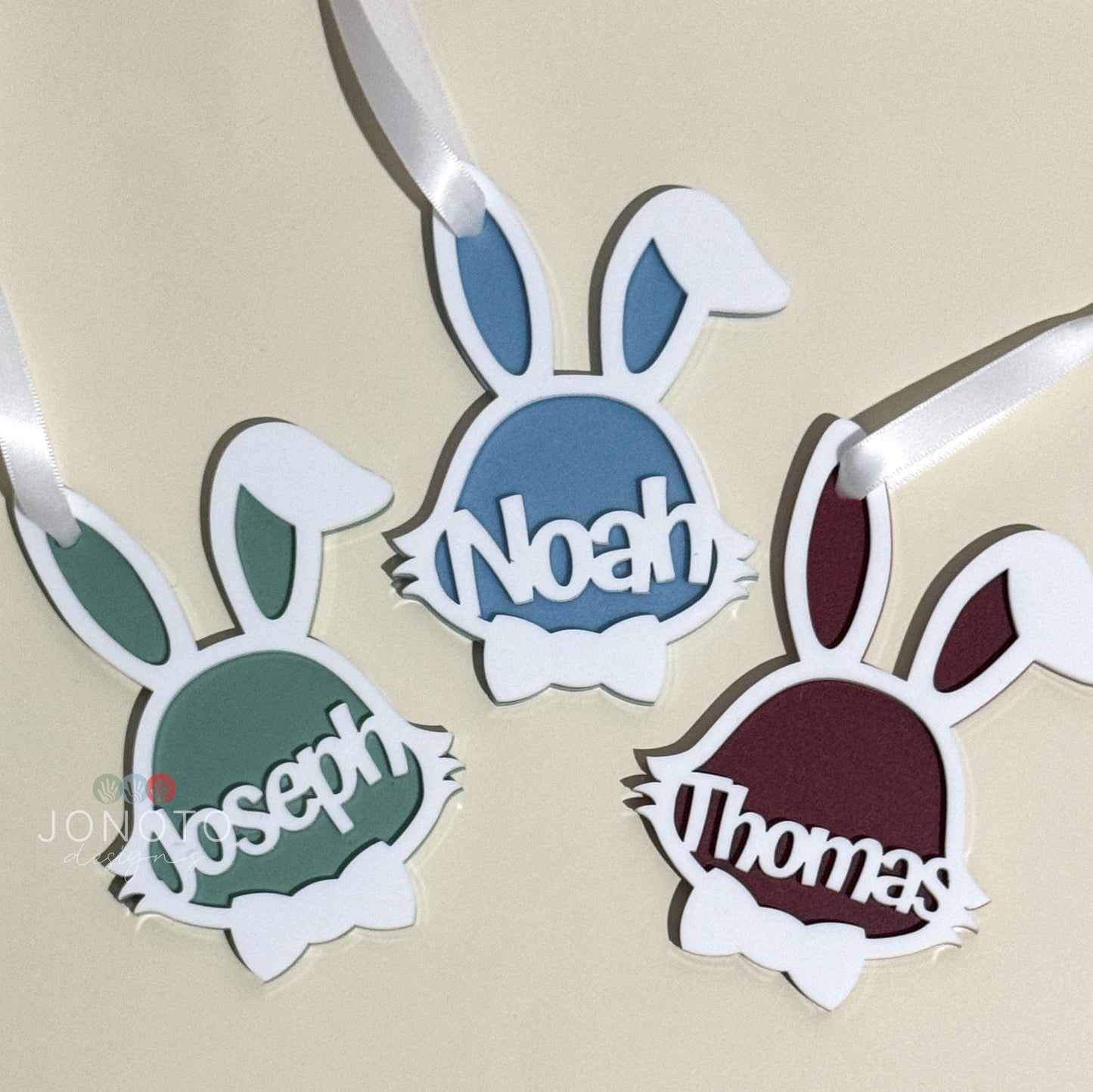 Personalised Easter Name Tag | Bunny Bowtie
