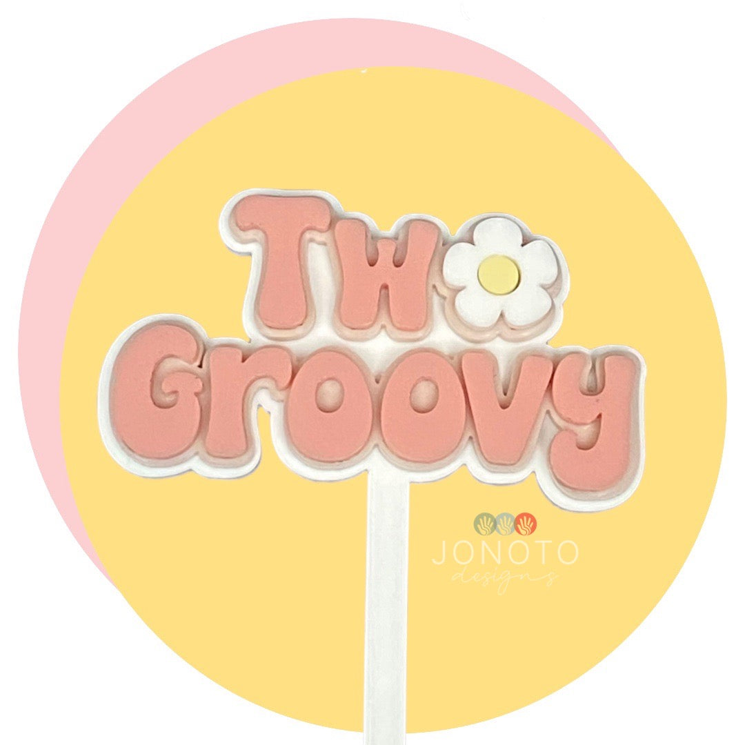 Cake Topper | Two Groovy | Triple layer topper