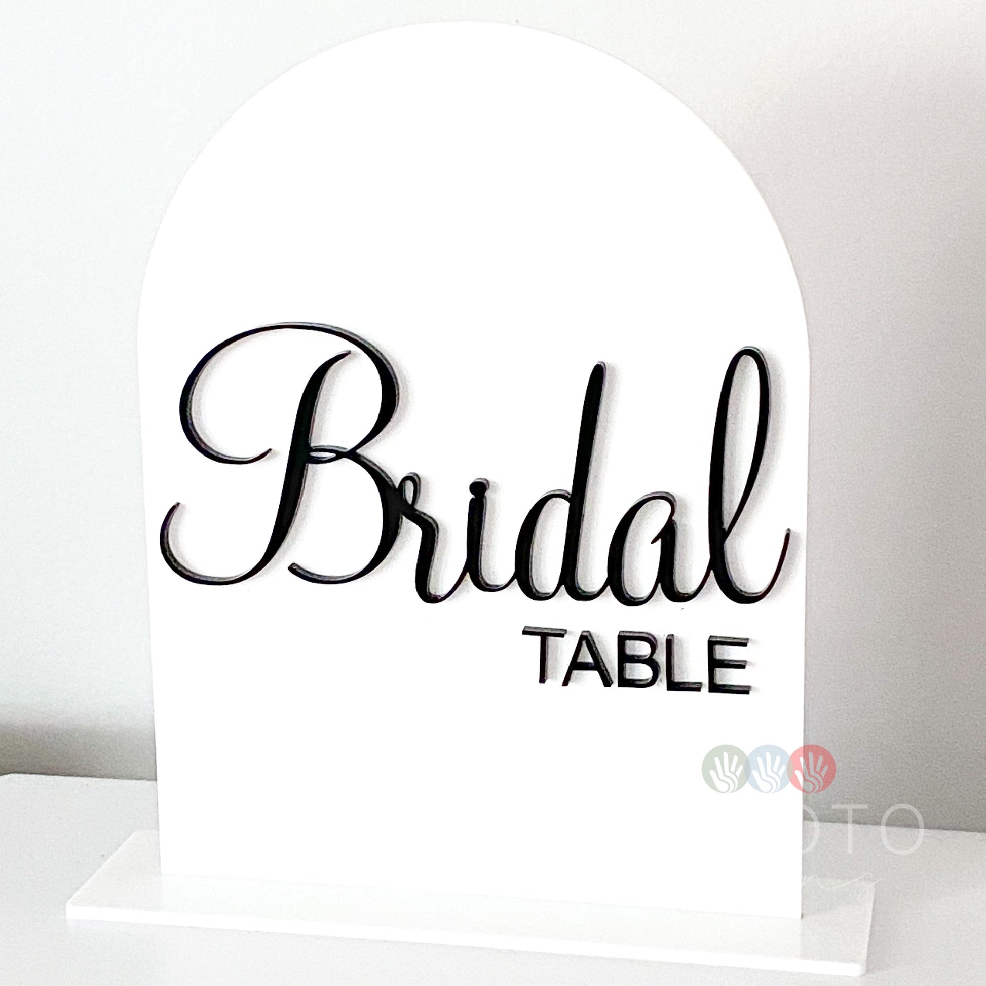 Arch bridal table sign