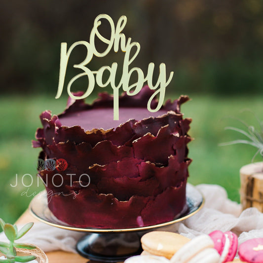 oh baby cake topper on baby shower cake