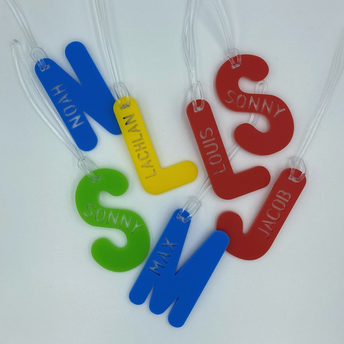 alphabet name tags for bags