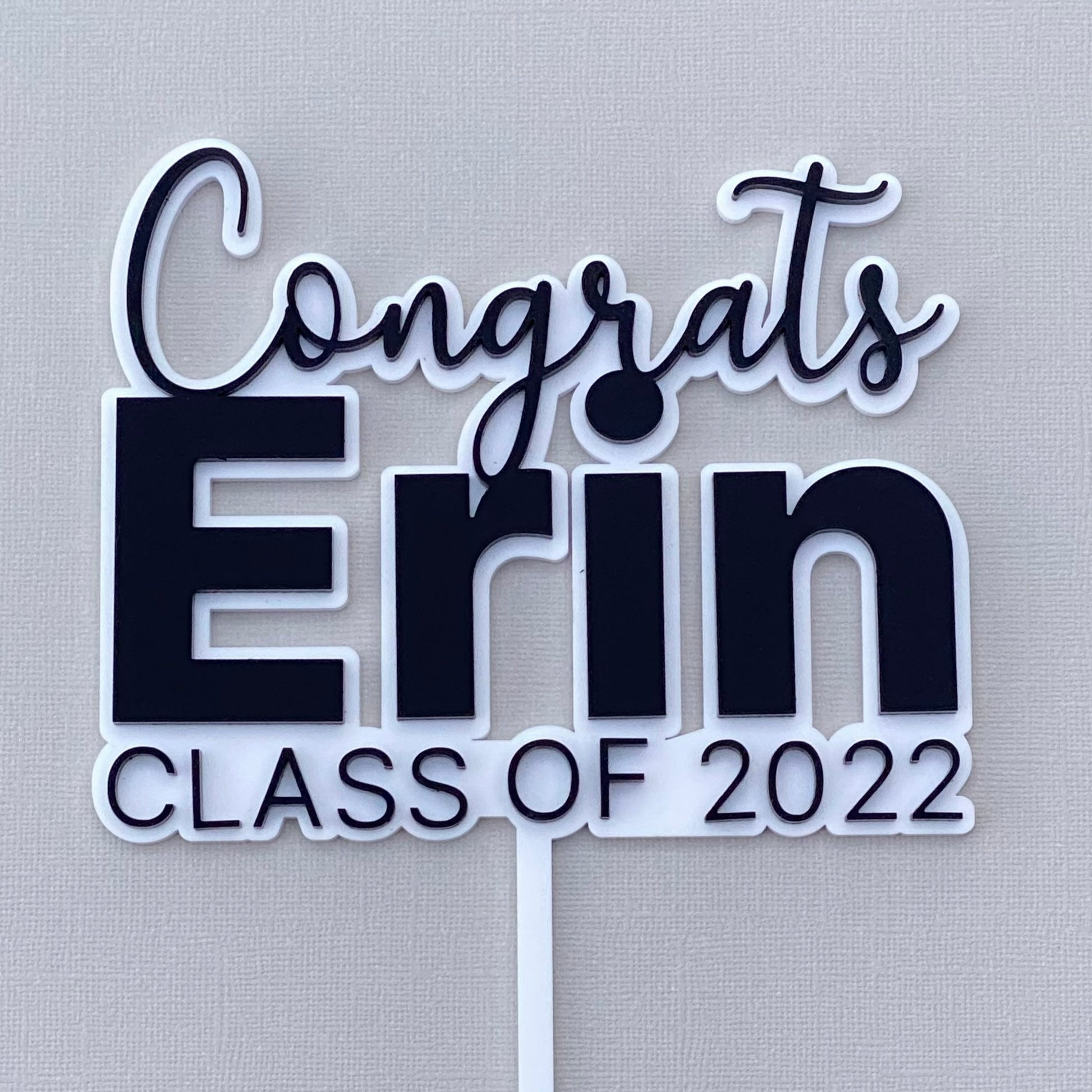 graduation cake topper personalised with name and year