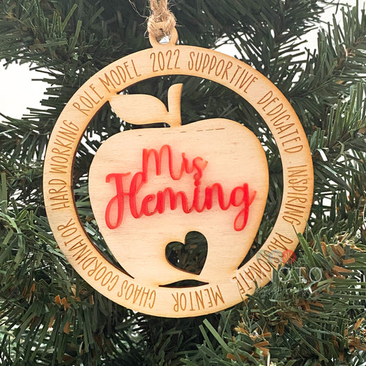 Personalised Teacher Christmas Ornament