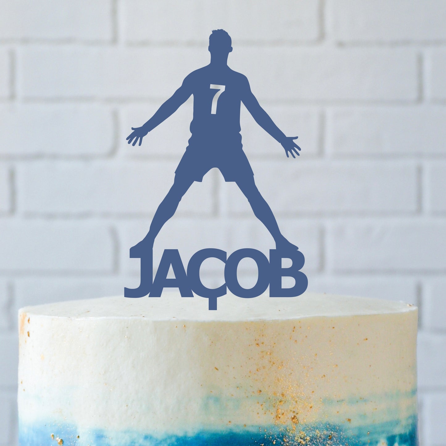 footballer personalised cake topper